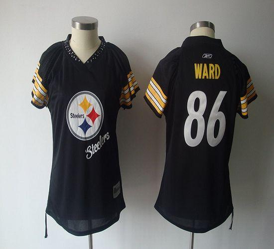 Steelers #86 Hines Ward Black 2011 Women's Field Flirt Stitched NFL Jersey - Click Image to Close